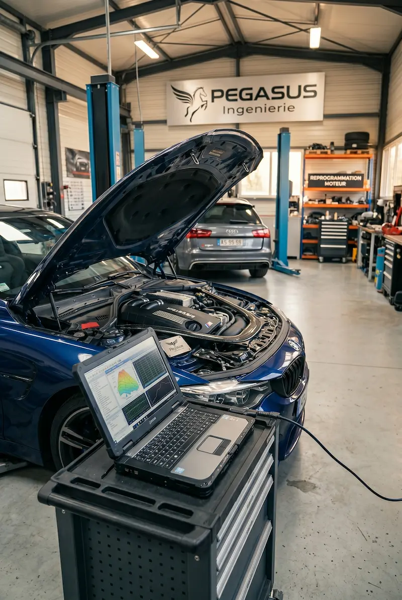 Reprogrammation moteur sur banc